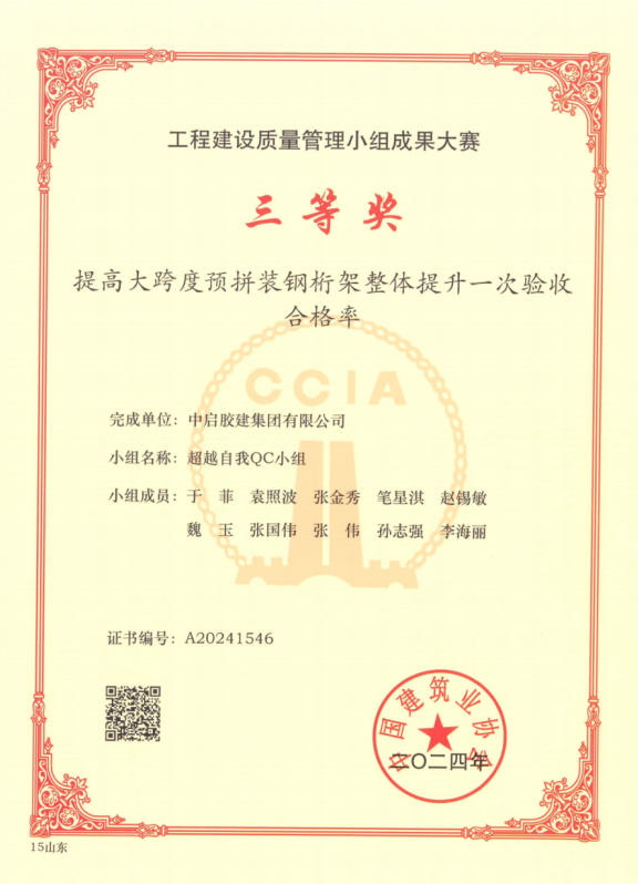 全國(guó)工程建設(shè)質(zhì)量管理優(yōu)秀小組